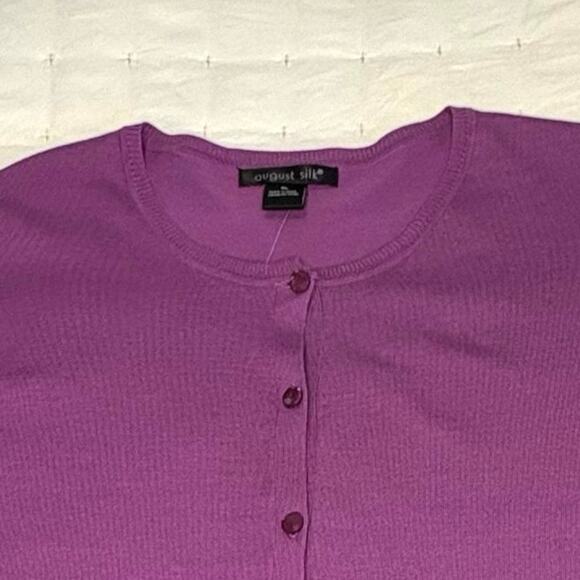 August Silk Purple Knit Twin Set XL NWT - Picture 3 of 13